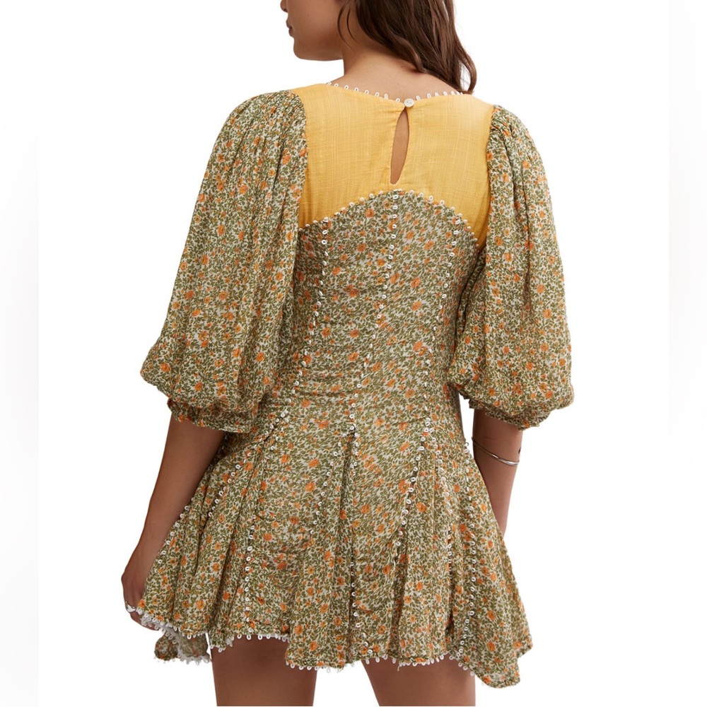 Free People 🌼🌼 Bali Coral Floral print mini dress NWT - Picture 9 of 15